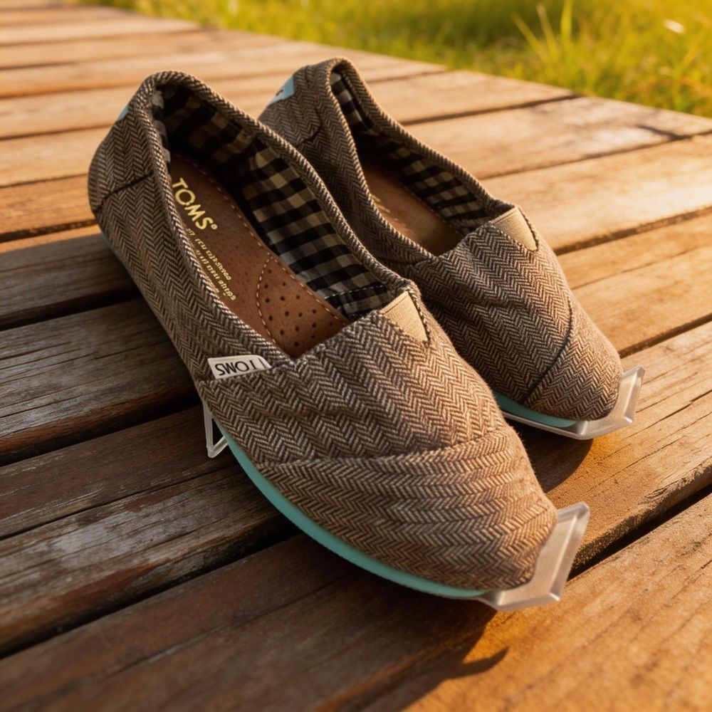 TOMS WOMENS SHOE BROWN TWEED COLOR SIZE 7 1/2W